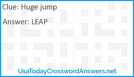Huge jump Answer