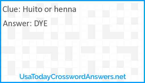 Huito or henna Answer