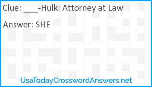 ___-Hulk: Attorney at Law Answer
