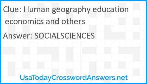 Human geography education economics and others Answer