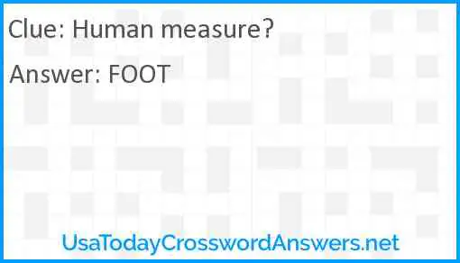 Human measure? Answer