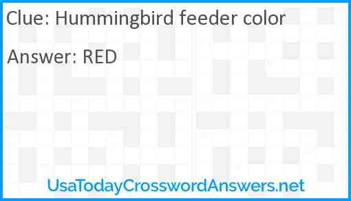 Hummingbird feeder color Answer