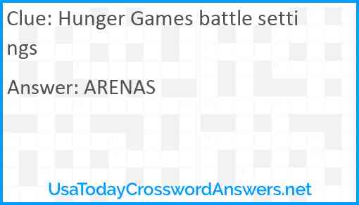 Hunger Games battle settings Answer