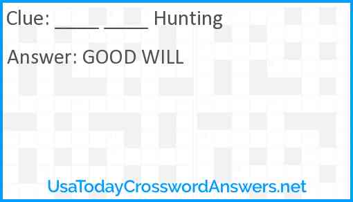 ____ ____ Hunting Answer