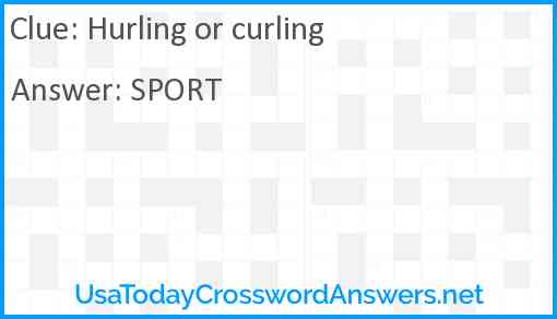 Hurling or curling Answer