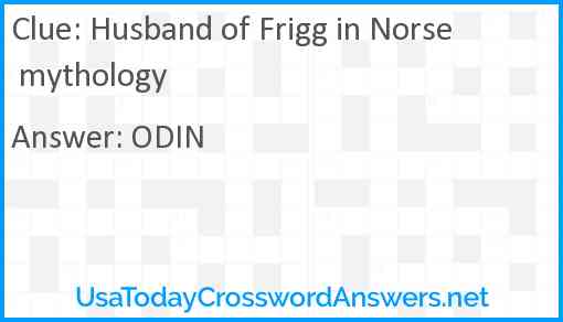 Husband of Frigg in Norse mythology Answer