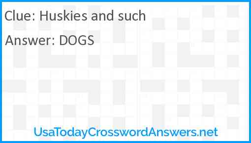 Huskies and such Answer