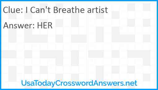 I Can't Breathe artist Answer