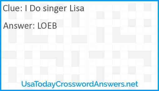 I Do singer Lisa Answer