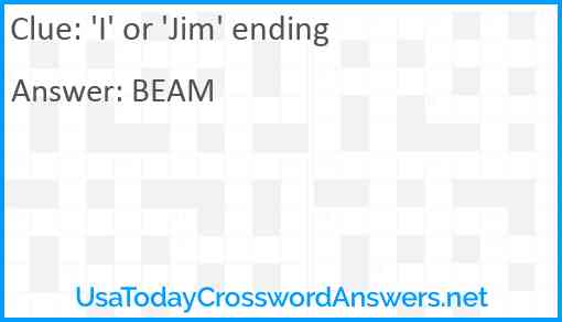 'I' or 'Jim' ending Answer