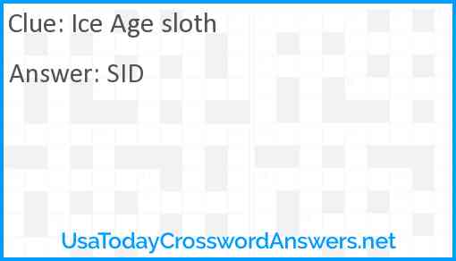 Ice Age sloth Answer