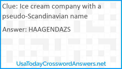 Ice cream company with a pseudo-Scandinavian name Answer