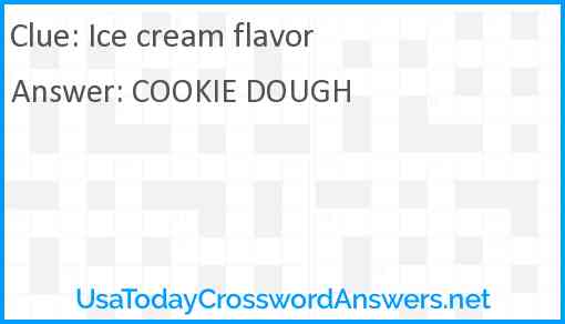 Ice cream flavor Answer