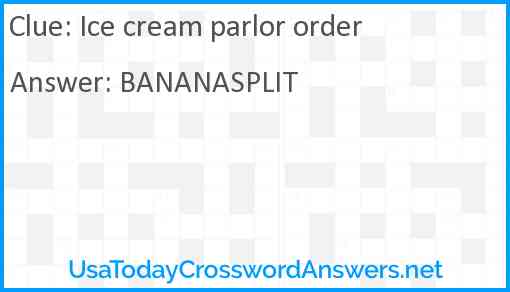 Ice cream parlor order Answer