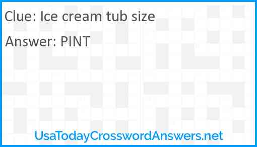 Ice cream tub size Answer