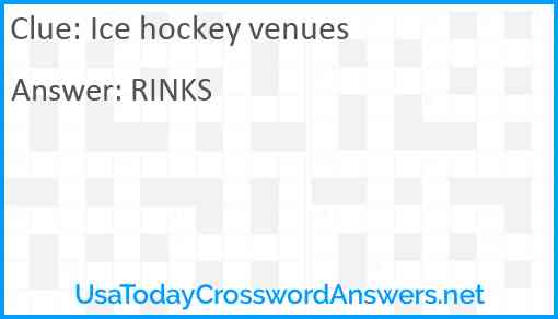 Ice hockey venues Answer