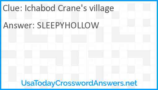 Ichabod Crane's village Answer