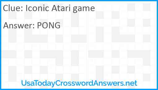 Iconic Atari game Answer