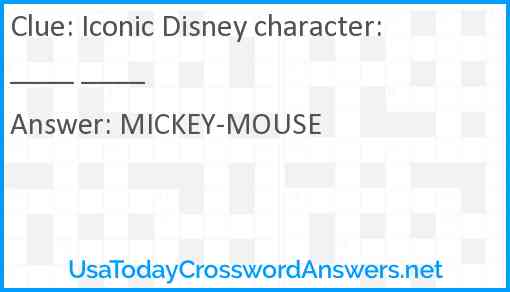 Iconic Disney character: ____ ____ Answer