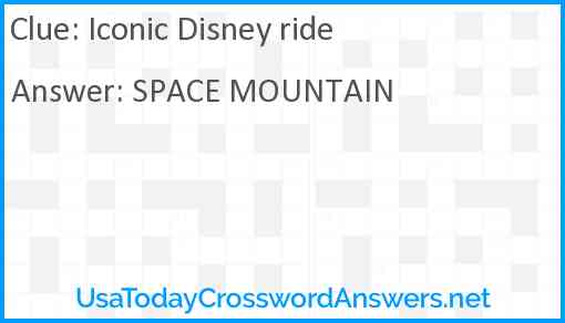 Iconic Disney ride Answer