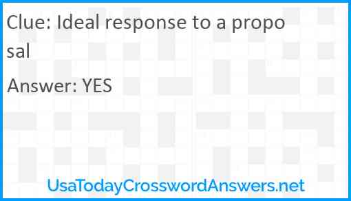 Ideal response to a proposal Answer