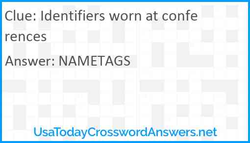 Identifiers worn at conferences Answer