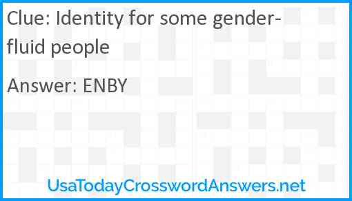 Identity for some gender-fluid people Answer