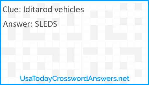 Iditarod vehicles Answer