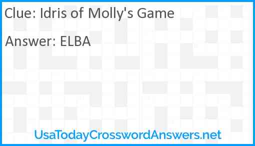 Idris of Molly's Game Answer