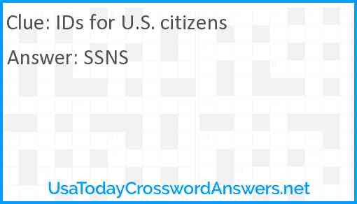 IDs for U.S. citizens Answer