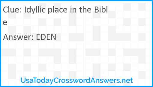 Idyllic place in the Bible Answer