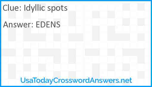 Idyllic spots Answer