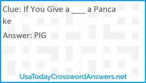 If You Give a ___ a Pancake Answer