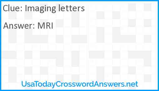 Imaging letters Answer