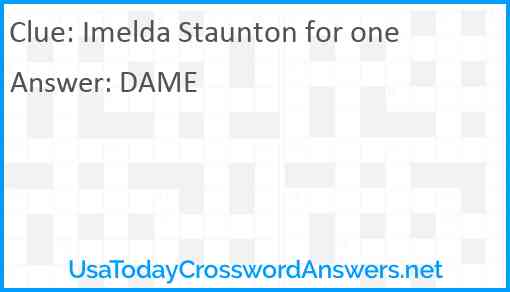 Imelda Staunton for one Answer