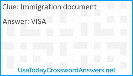 Immigration document Answer