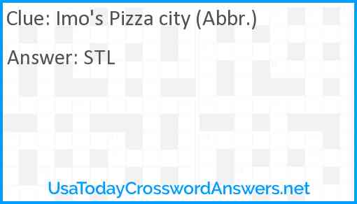 Imo's Pizza city (Abbr.) Answer