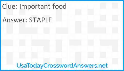 Important food Answer