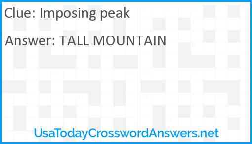 Imposing peak Answer
