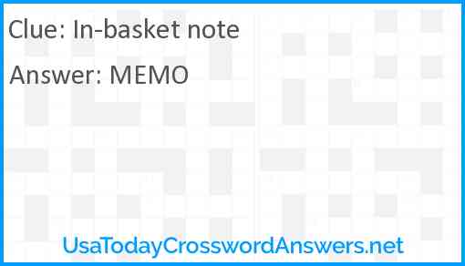 In-basket note Answer