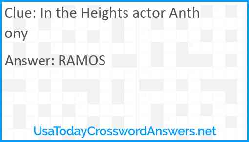 In the Heights actor Anthony Answer