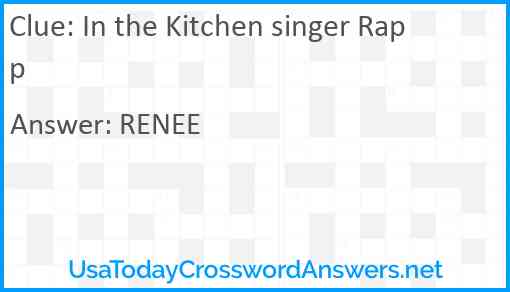 In the Kitchen singer Rapp Answer