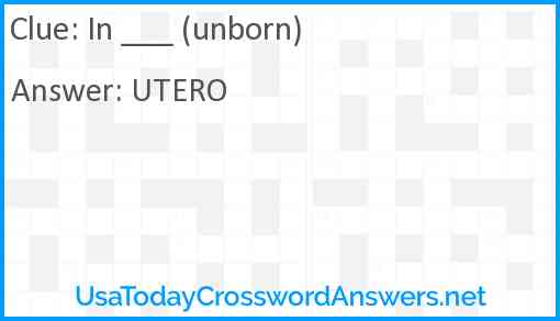 In ___ (unborn) Answer