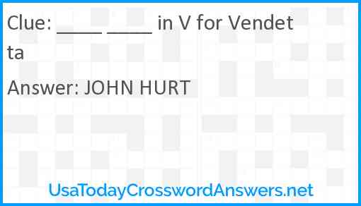 ____ ____ in V for Vendetta Answer