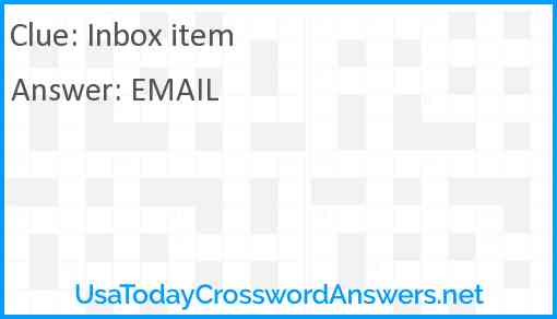 Inbox item Answer
