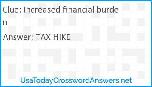 Increased financial burden Answer