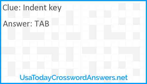 Indent key Answer