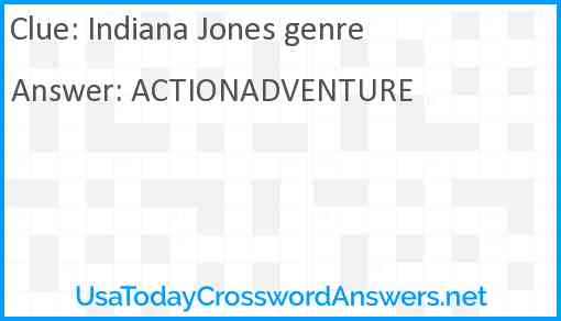 Indiana Jones genre Answer
