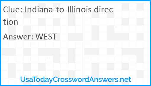 Indiana-to-Illinois direction Answer