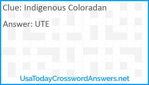 Indigenous Coloradan Answer